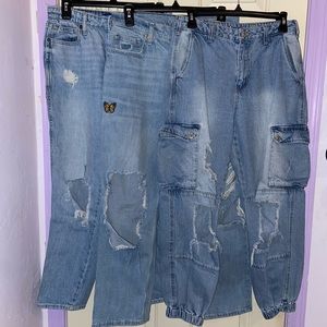 3 pair of Jeans with ripped holes